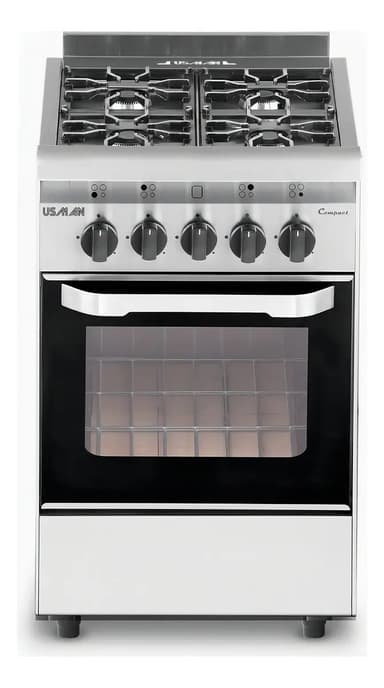Usman Cocina Industrial 52cm 4 Hornallas Compact Color Plat Color Plateado