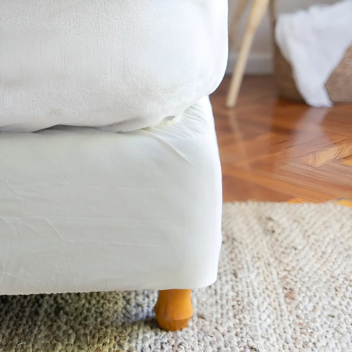 Cubre Sommier Queen 160x200 Algodón Elástico Blanco Isahome