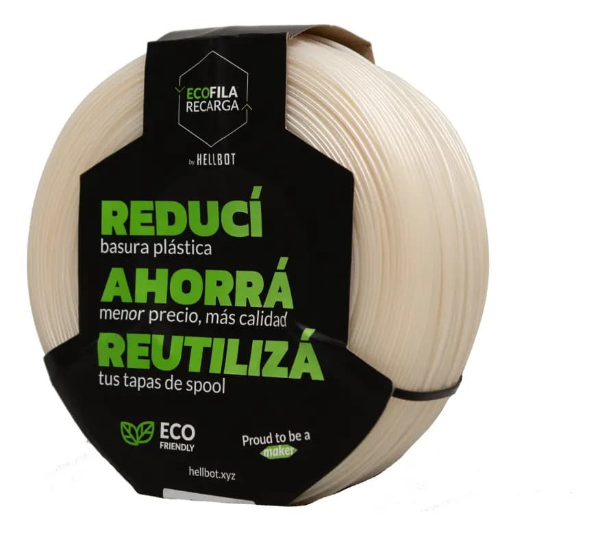 Filamento Recarga Pla Lock Hellbot Ecofila V2 1kg Color Diamante Traslúcido