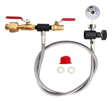 Adaptador Recarga CO2 VaVoger Máquina Soda 61cm Plateado Manguera Acero