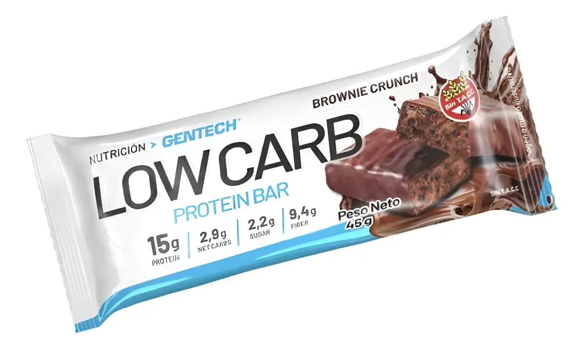 Low Carb Protein Bar Gentech Barra Proteica Sin Tacc -unidad Sabor Chocolate
