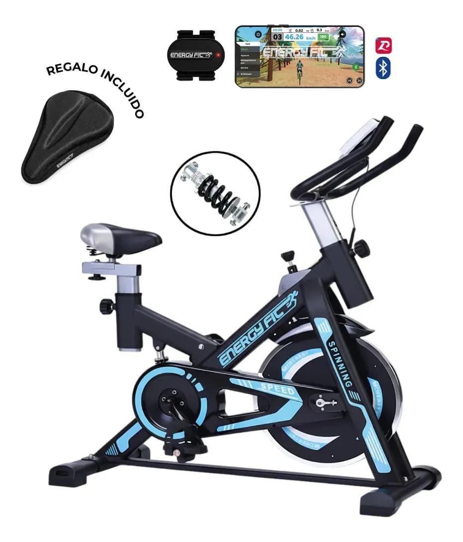 Bicicleta Spinning Energy Fit Shock Rider Profesional Bluetooth