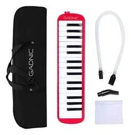 Flauta Melódica Gadnic Órgano 32 Teclas + Accesorio Funda Rojo Piano
