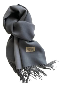 Ruana Gruesa Grande Bufanda Manta Cashmere Chalina Pashmina Color Gris Diseño De La Tela Lisa Talle Único