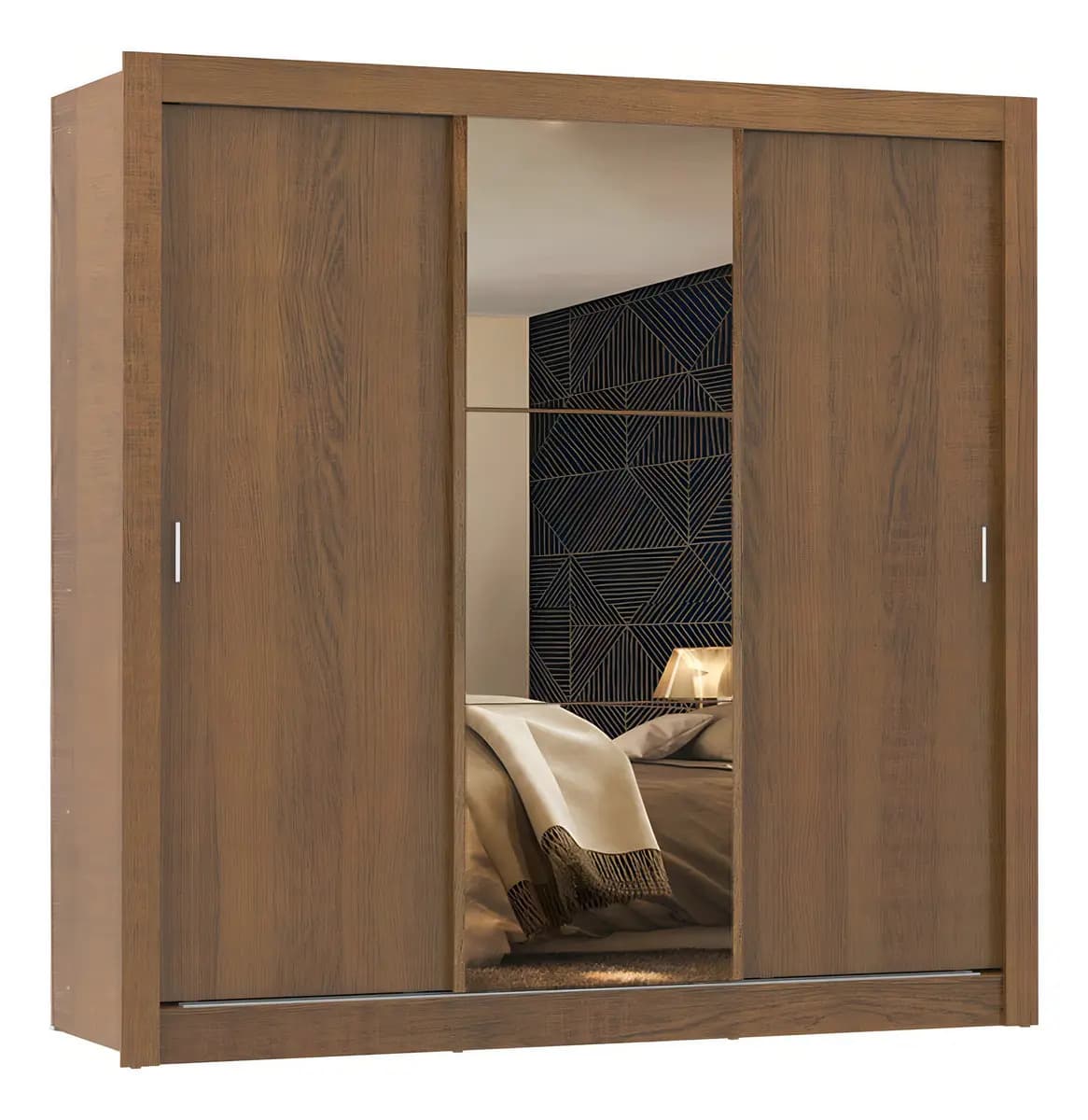 Placard Madesa Mônaco 10935Z1E color Rustic Marrón de mdp con 3 puertas corredizas