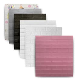 30 Placas Revestimiento Pared Autoadhesiva 3d Subway Rustico Color Rosa (16.2m2)
