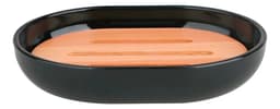 Jabonera Plástica Negro Bamboo Desmontable Organizador Baño Krea