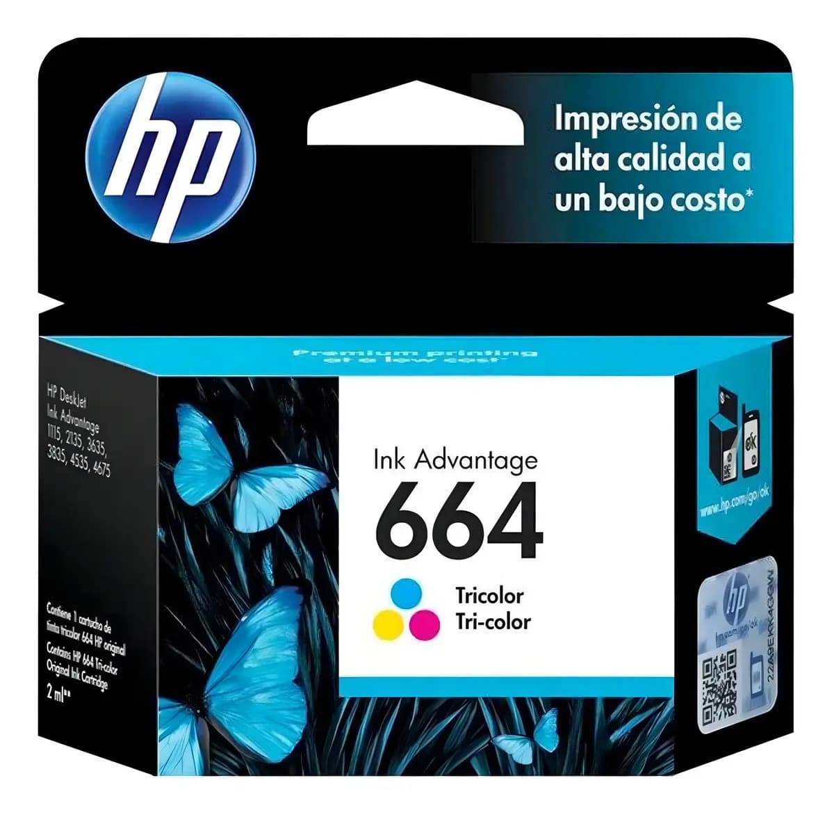 Cartucho de tinta HP 664 Color de 2 ml