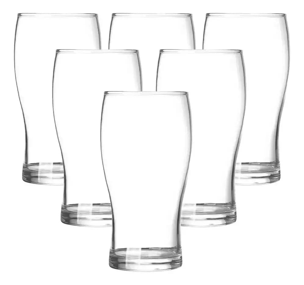 Vasos Pinta Vidrio Cerveza X6 Artesanal 540cc Rigolleau Color Transparente