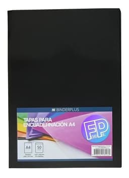 Tapa Encuadernar Espiral A4 Polipropileno Negro Brillante 50 Unidades