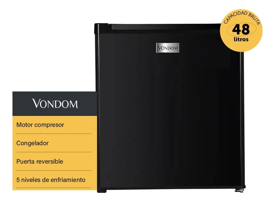 Frigobar Vondom 48 L Negro RFG148N Motor Compresor