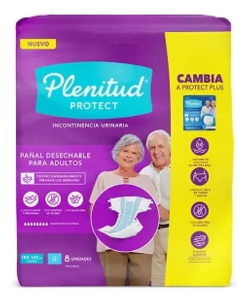 Pañales para Adultos Descartables Plenitud Pañal Protect G x 8 Unidades
