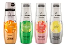 Pack De 4 Saborizantes Surtidos De Sodastream Para Hacer Soda Mandarina Tónica Pomelo Rosado y Lima Limón 440mL Rinden 9L