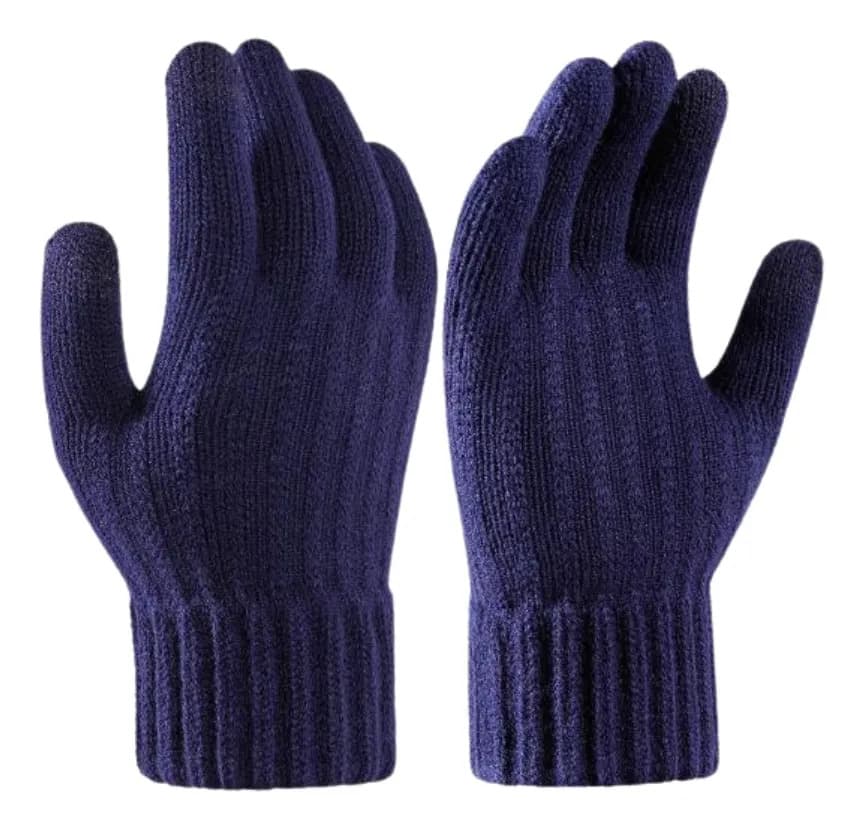 Guantes Lana Alpaca Invierno Ski Pantalla Táctil Touch Tech Color Azul