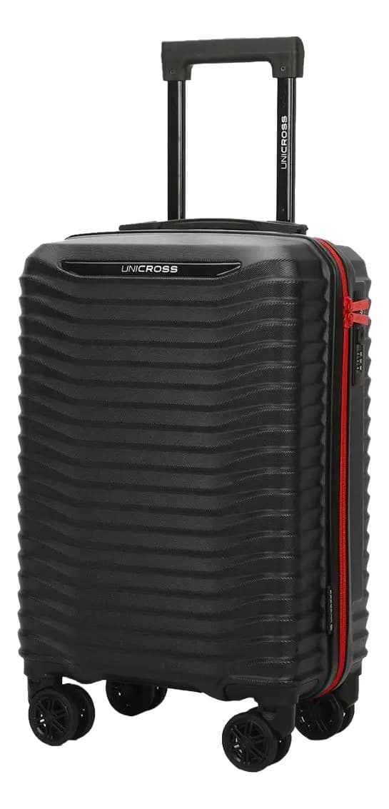 Valija Maleta Carry On De Cabina Para Viaje Rigida Liviana 20 Ruedas 360 Abs Unicross 62.2076 Color Negro