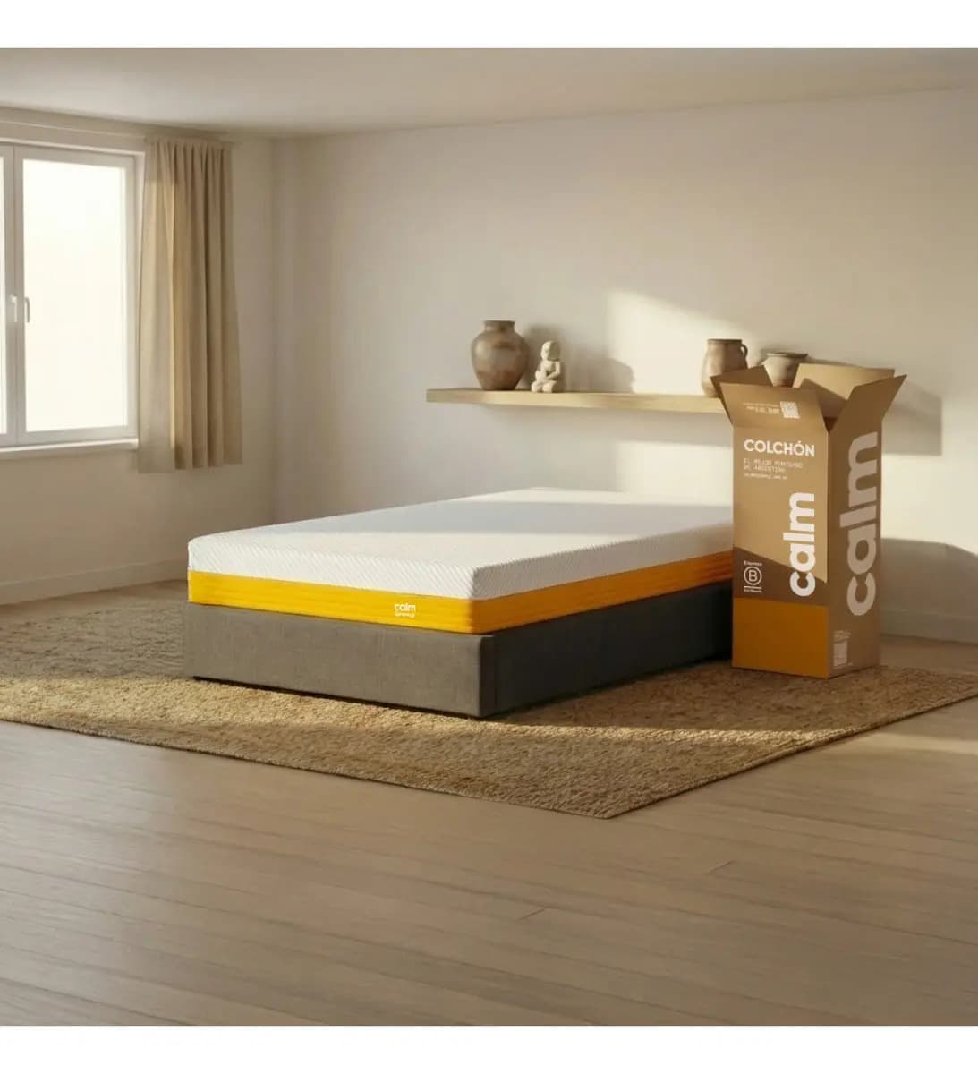 Colchón Calm 1 Plaza 80x190 En Caja | 2 Capas de Espuma