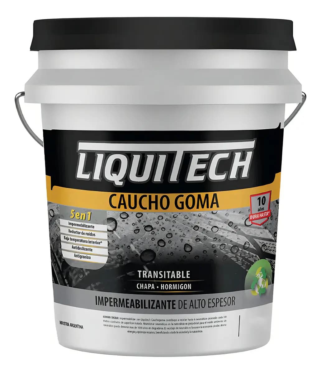 Membrana Caucho Goma Impermeabilizante Techos 4kg Acabado Mate Color Gris
