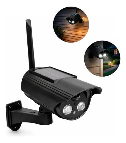 Camara Falsa Seguridad Solar Con Sensor Movimiento Led