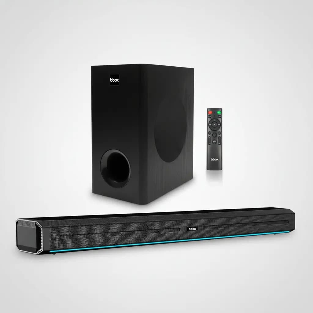 Barra De Sonido 2.1 Con Subwoofer 180w Bluetooth Atlas Usb - Negro - 60