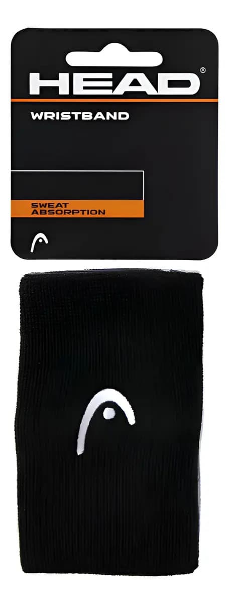 Muñequeras Head X2 unidades Tenis Padel Squash Wristband Color Black Negro