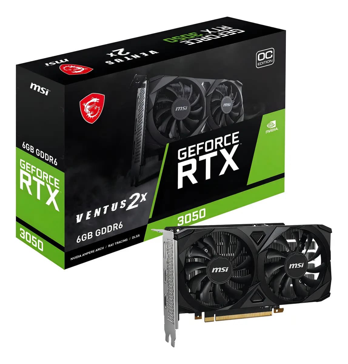 Tarjeta de Video Nvidia Msi Geforce Rtx 3050 Ventus 2x 6gb Oc Gddr6