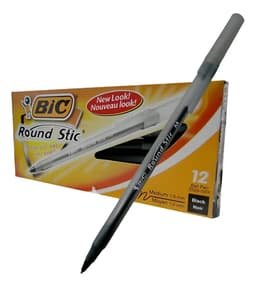 Boligrafo Bic Round Stic 1 Mm X12 Unidades Tinta Negro Exterior Negro