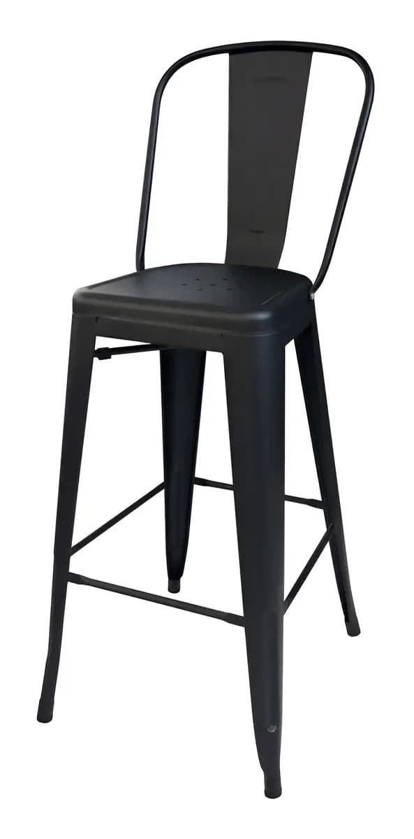 Banqueta DeSillas Tólix color negro con acabado epoxi de 116cm de alto