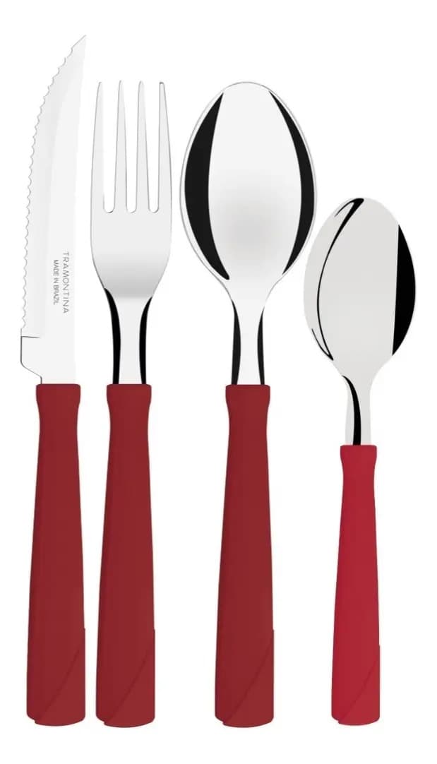 Juego de cubiertos Tramontina Set Cubiertos x24 New Kolor rojo - 24