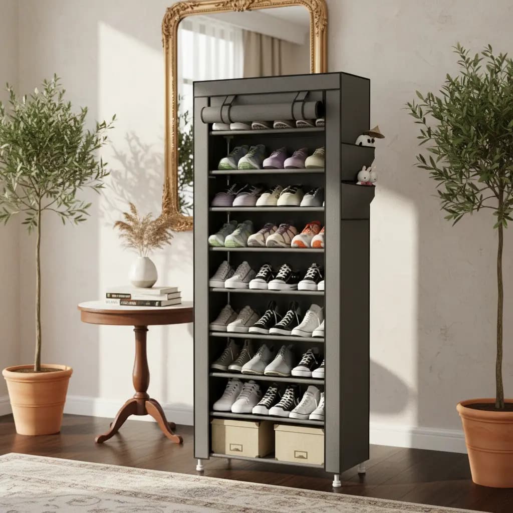 Organizador Zapatero Botinero De Calzado 9 Niveles Waggs Interseller Color Gris