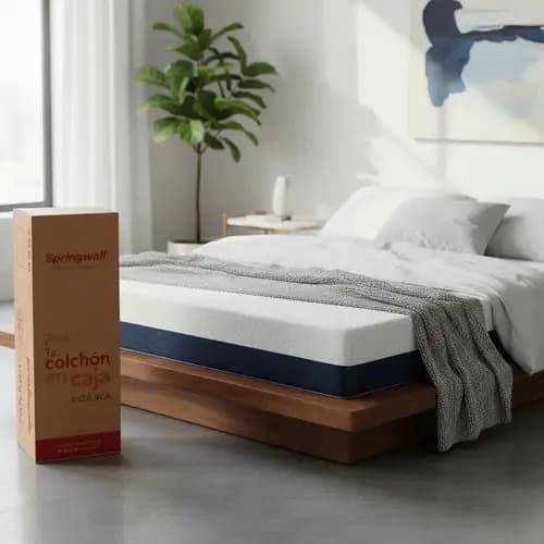 Colchón De Espuma En Caja Springwall Upper Max de 2 Plazas 140x190cm Color Blanco