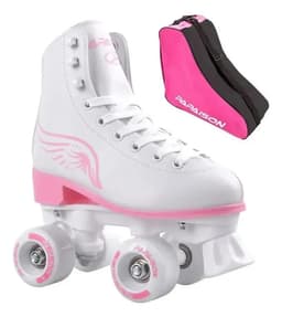 Patin Artísticos Infantil Patines Livianos Bota Cuero + Bolso, Mod: Artistico/pvc/pvc Color Alas Talle De Los Patines 36 Tamaño De Las Ruedas 54 Mm