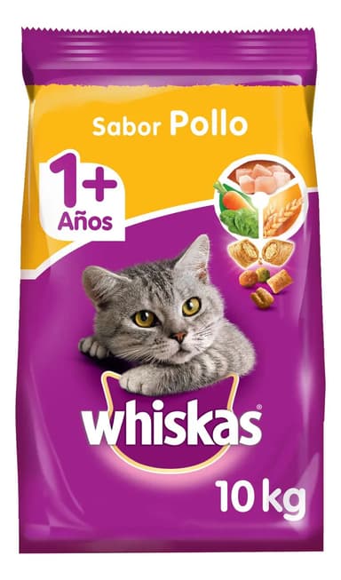 Whiskas Alimento Seco Para Gato Adulto Sabor Pollo 10kg