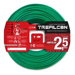 Cable Electrico Normalizado 2,5mm Trefilcon Color Verde/amarillo X 25 Metros