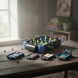 Juego De Mesa 5 En 1 SportsGP Metegol Ping Pong Hockey Bolos Básquet