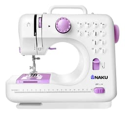 Máquina De Coser Naku Mc-002 Mini Compacta Portable 12 Tipos De Puntada Pedal Color Blanco