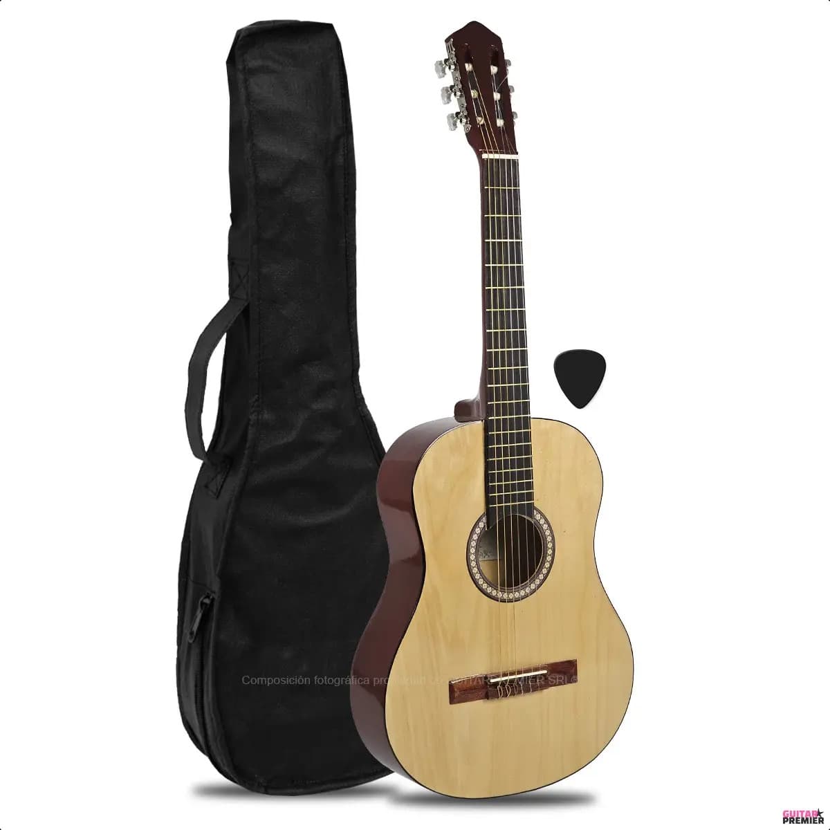 Guitarra Criolla Clasica Calidad Superior Funda Pua Manual Color Madera ll Orientación de la mano Para zurdo