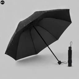 Paraguas Antiviento Mtl Con Protección Uv Y 10 Gajos Reforzados Mango Ergonómico Y Apertura Rápida Abre Cierra Fácil Resistente Liviano Práctico Para Transportar Color Negro