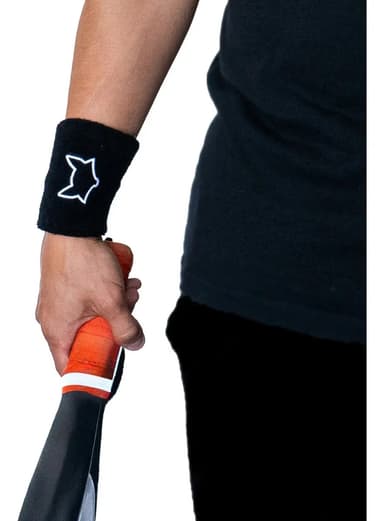 Muñequera Tenis Padel Algodon Toalla Deportiva Tifox Color Negro Talle Unico