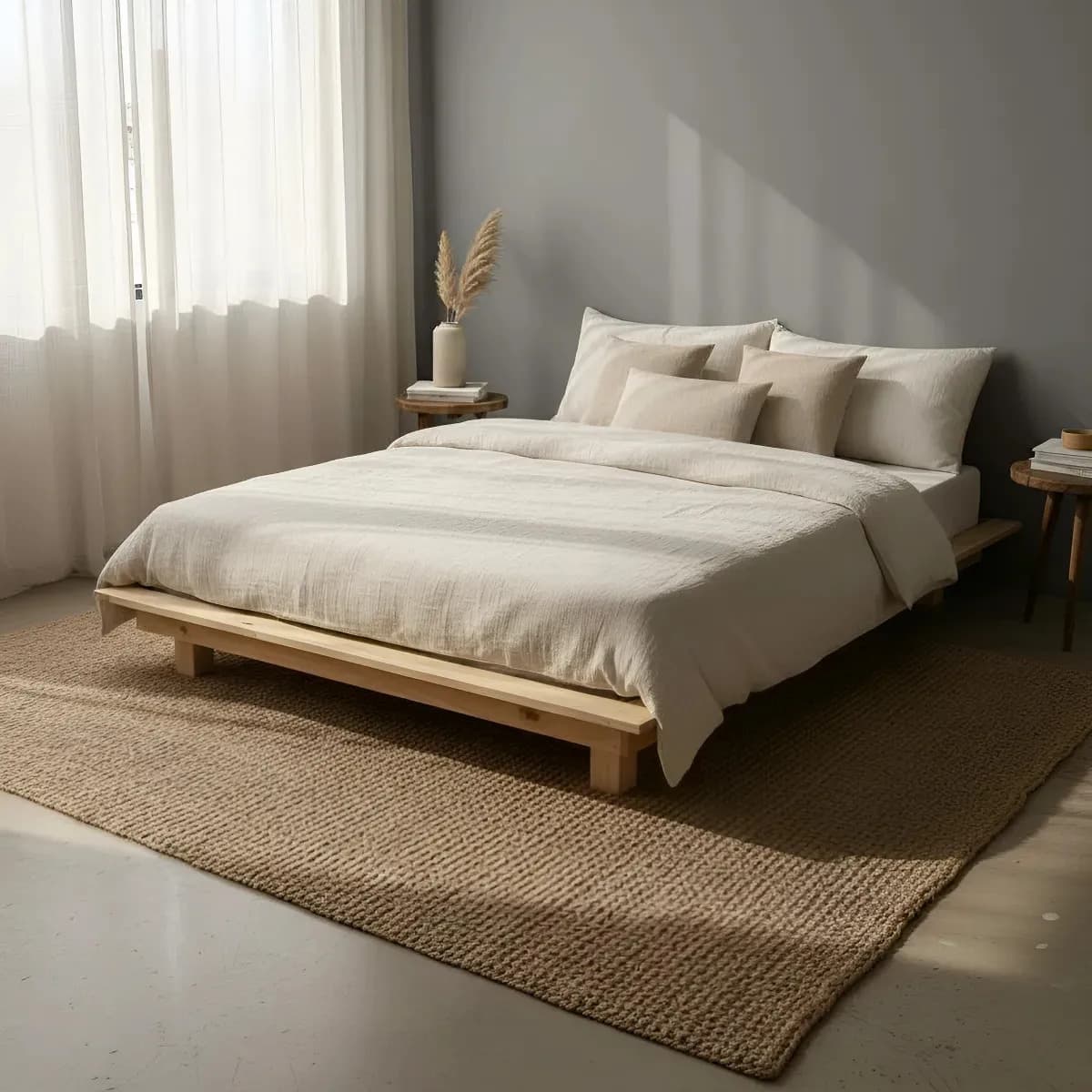 Cama Tatami De 2 1/2 Plazas Factory Pino Sin Pintar Tatami
