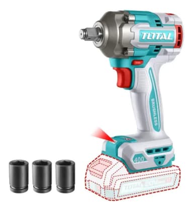Llave de Impacto Dado Cuadrado 1/2 400nm Total Color Turquesa