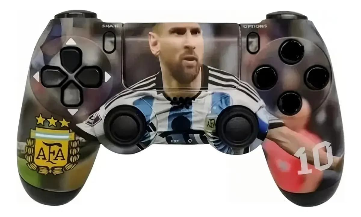 Joystick Compatible Ps4 Selección Argentina Messi Inalambric Color Messi/gris