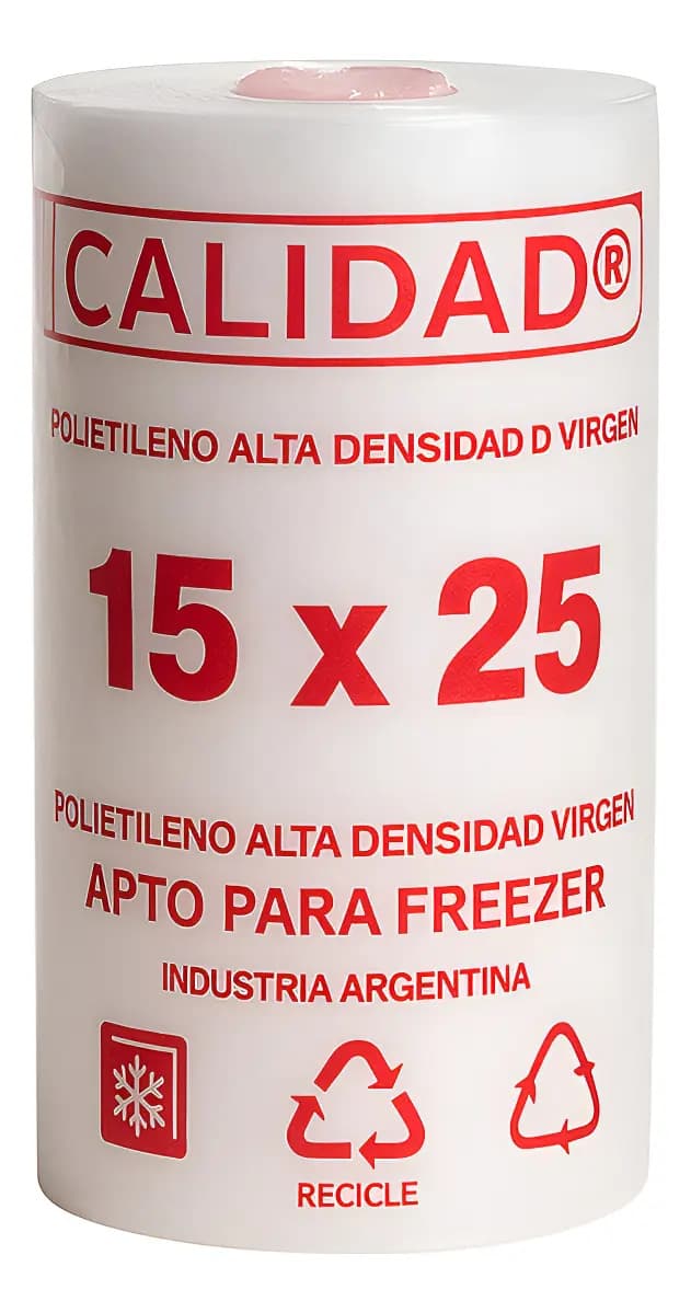 Bolsa Rollo Arranque 15x25 Apto Para Freezer Polietileno Alta Densidad Transparente Cristal Polinea X Unidad