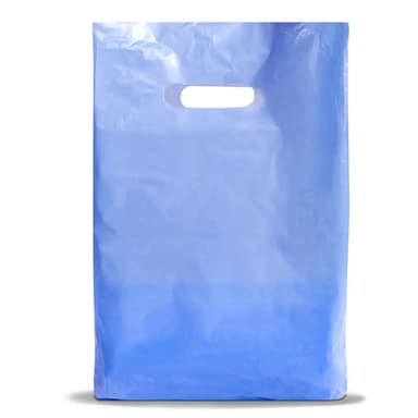 Bolsa Riñón Regalo Celeste Con Manija 30 Cm Ancho X 40 Cm Largo Colores Lisos Resistente X 100 Unidades Polinea