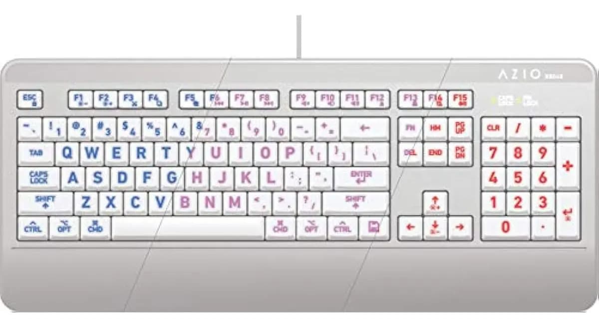 Teclado Azio Vision Mac Retroiluminado Blanco QWERTY para Apple