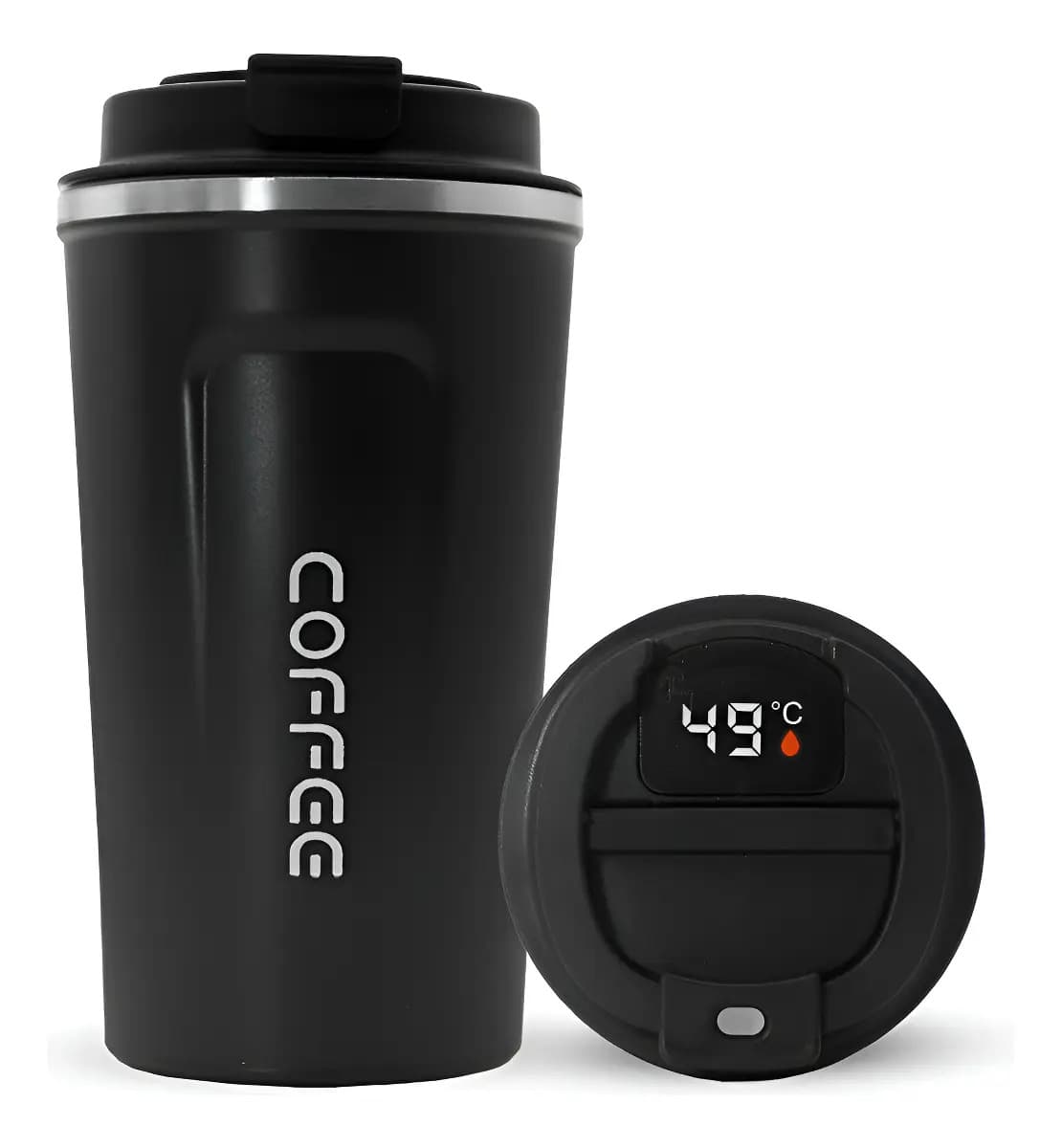 Vaso Jarro Térmico Acero Inoxi Sensor Temperatura Cafe 500ml Color Negro Con Sensor
