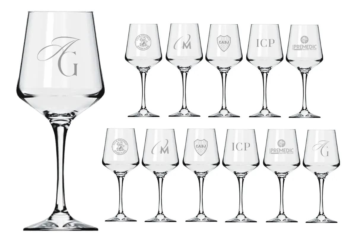 Copa Vino Grabado Personalizado Nadir Brunello 490 Ml X12 Un Grabados Personalizados