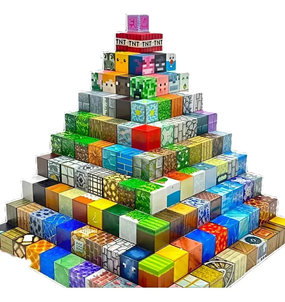 Bloques Magnéticos Cubos Para Armar De Construcción Estilo Minecraft Para Niños 60 Piezas | Didácticos Creativo Ilimitado Material Seguro Y Resistente No Tóxicos, Bordes Suaves Levys Bazar