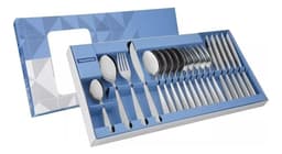 Juego Set Cubiertos Tramontina 24 Pz Acero Inoxidable Cosmos Color Gris