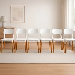 Pack 6 Sillas Nordicas Milan Madera Diseño Moderno Novara Color de la estructura de la silla Blanca