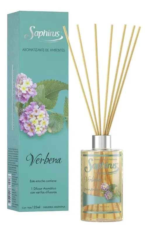 Difusor Saphirus Con Varillas Fragancia Verbena x 125ml